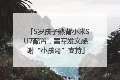 5岁孩子熟背小米SU7配置，雷军发文感谢“小孩哥”支持