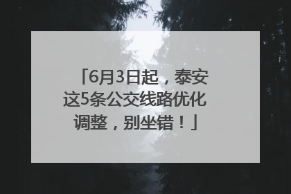 6月3日起，泰安这5条公交线路优化调整，别坐错！