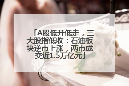 A股低开低走，三大股指低收：石油板块逆市上涨，两市成交近1.5万亿元