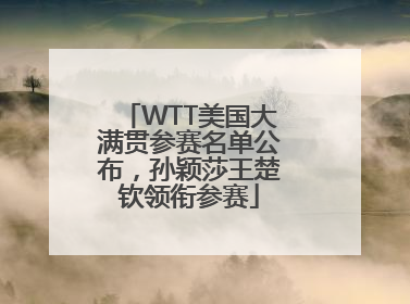 WTT美国大满贯参赛名单公布，孙颖莎王楚钦领衔参赛